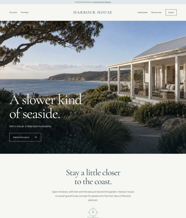 Harbour House concept site homepage